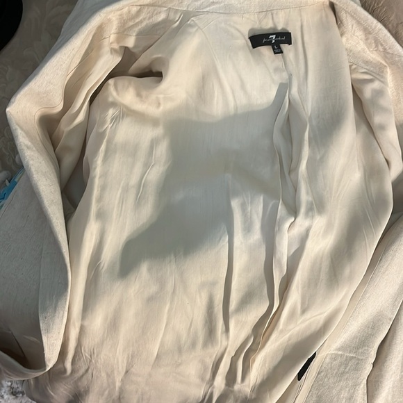 7 For All Mankind Blazer Linen Blend Closet Staple One Button Closure Size Large - Picture 11 of 11